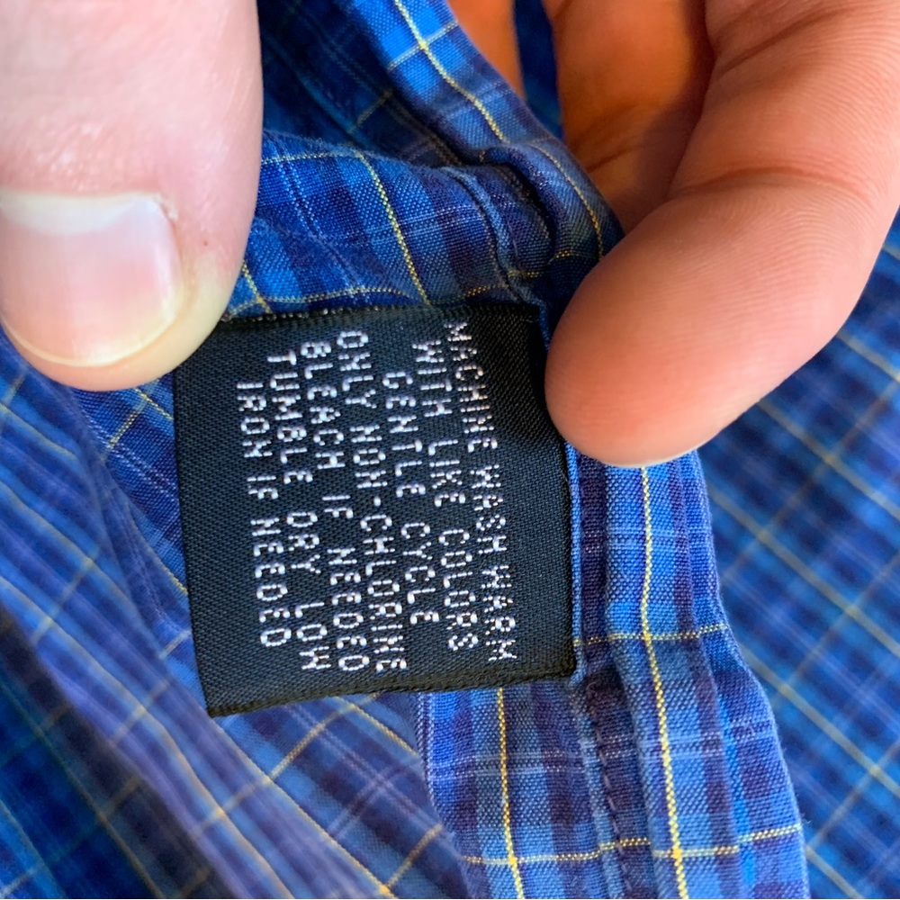 Faconnable Blue Checkered Button Down - image 3